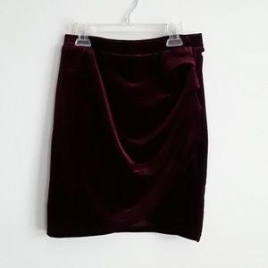Velvet Purple Tulip Pencil Skirt